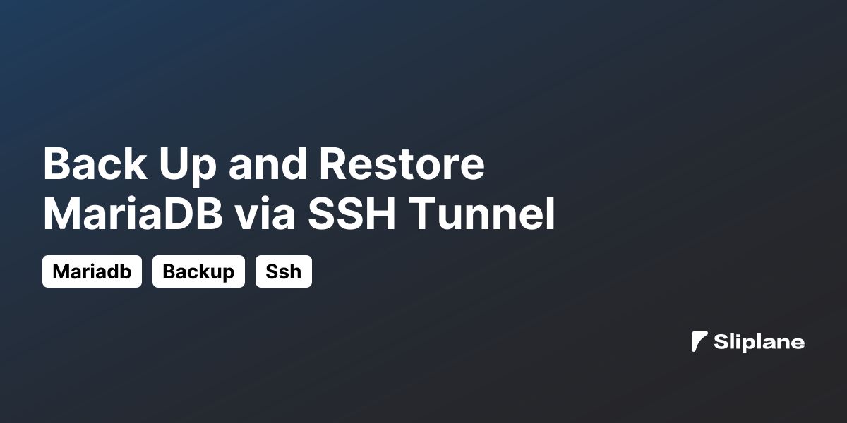 MariaDB-Datenbanken über SSH-Tunnel sichern und wiederherstellen