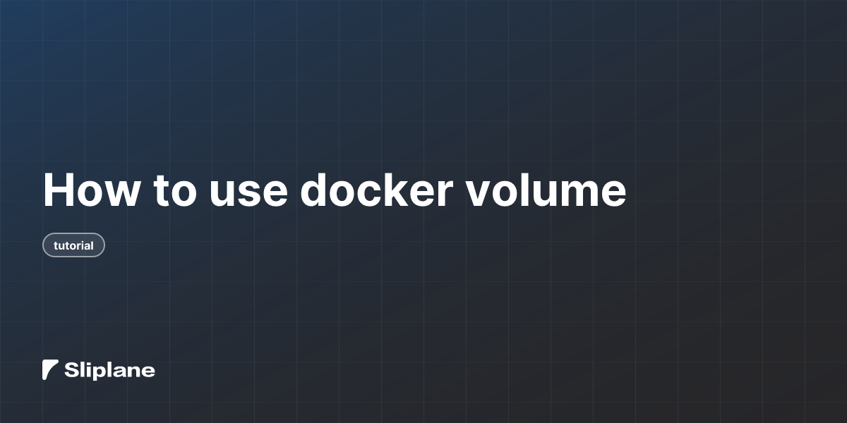 How to use docker volume