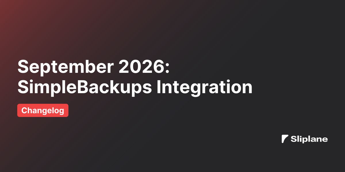 September 2026: SimpleBackups Integration