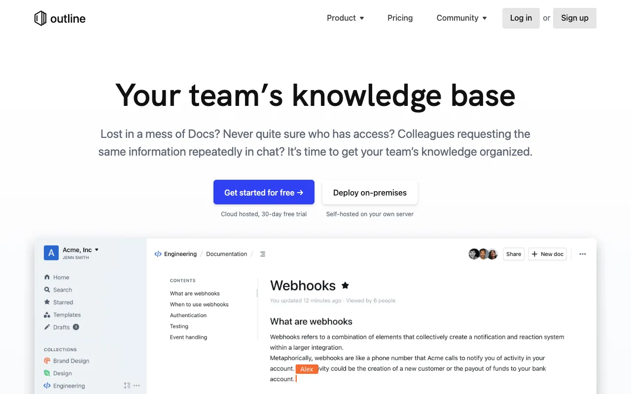 Outline Landing Page