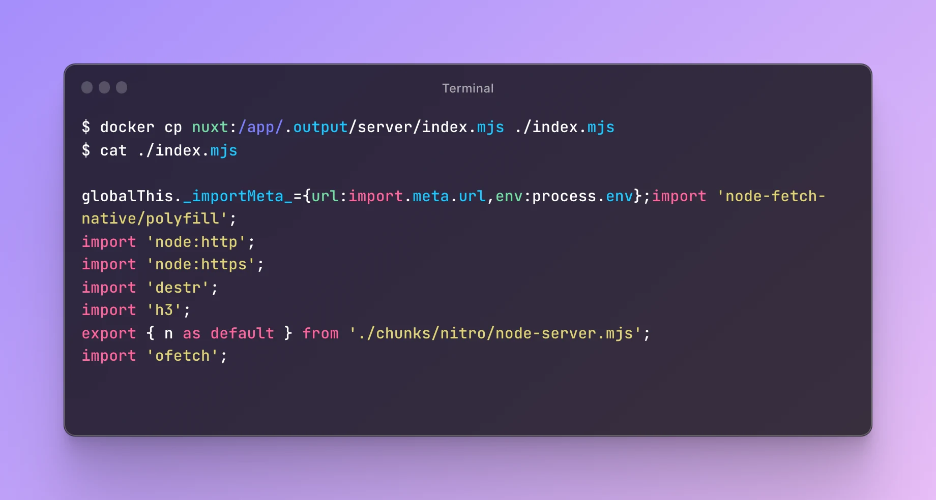 Copying a file between a container and the local machine